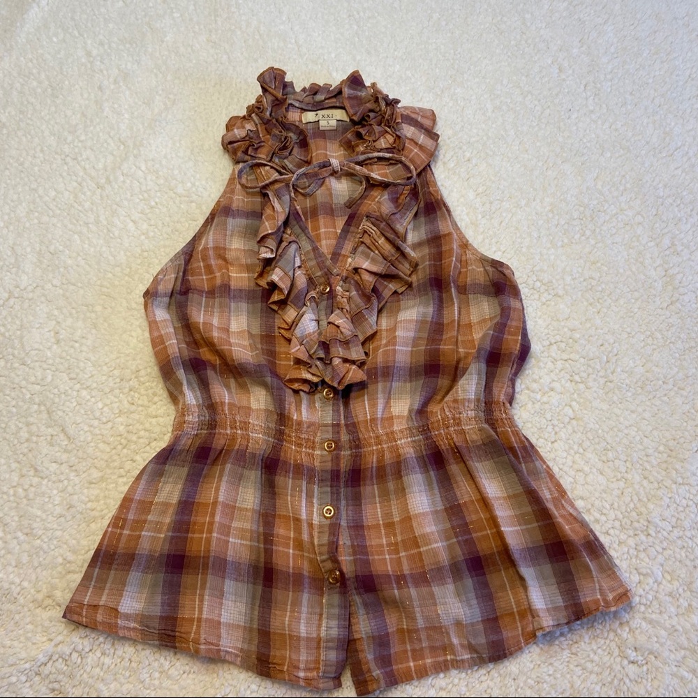 Forever 21 Women’s Plaid Blouse